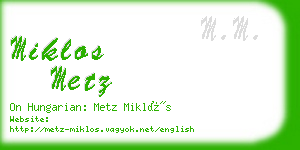miklos metz business card